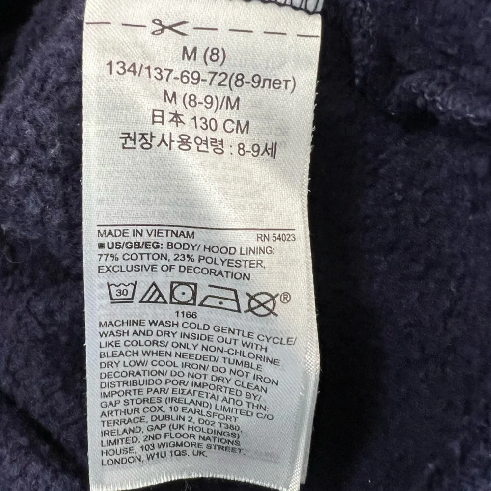 Gap Teen Make It Better Ling Sleeve Hoodie Front Pickets Full Zip Size Teen M8